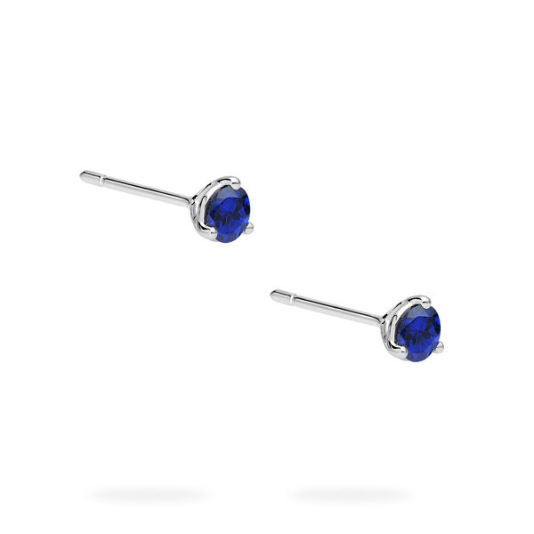 White Gold Sapphire Stud Earrings
